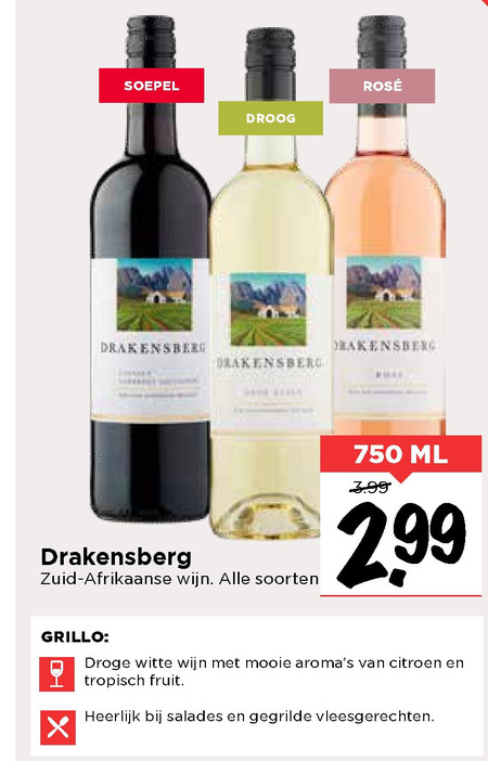 Drakensberg Witte Wijn Rode Wijn Folder Aanbieding Bij Vomar Details