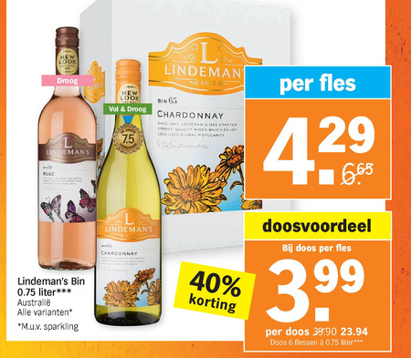 Lindemans Witte Wijn Rose Folder Aanbieding Bij Albert Heijn Details