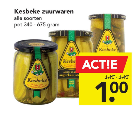 Kesbeke Tafelzuren Augurken Folder Aanbieding Bij Deen Details