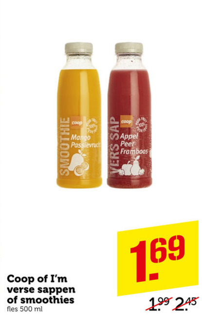 Coop Huismerk Vruchtensap Fruitsmoothie Folder Aanbieding Bij Coop