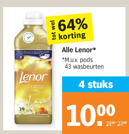 Lenor Wasverzachter Wasmiddel Folder Aanbieding Bij Albert Heijn Details