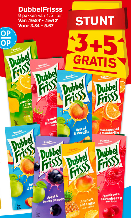 Dubbelfrisss Fruitdrank Folder Aanbieding Bij Hoogvliet Details