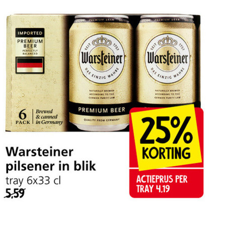 Warsteiner Blikje Bier Folder Aanbieding Bij Jan Linders Details