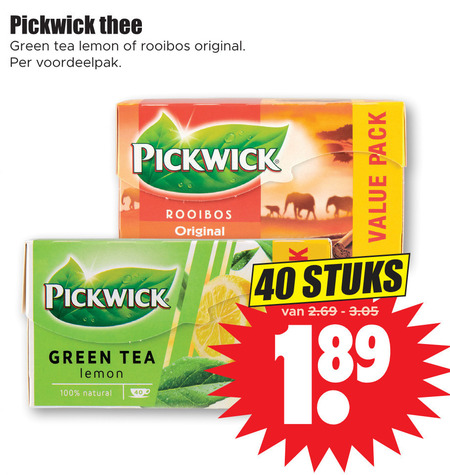 Pickwick Thee Folder Aanbieding Bij Dirk Details