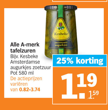 Kesbeke Tafelzuren Augurken Folder Aanbieding Bij Albert Heijn Details