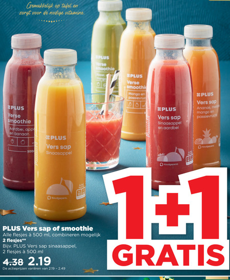 Plus Huismerk Fruitsmoothie Vruchtensap Folder Aanbieding Bij Plus