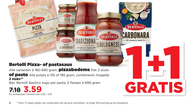 Bertolli Pastasaus Pesto Folder Aanbieding Bij Plus Details