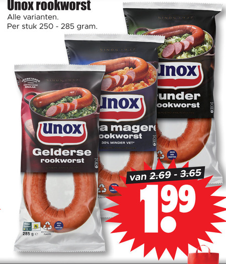 Unox Rookworst Folder Aanbieding Bij Dirk Details