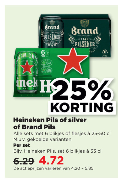 Heineken Silver Blikje Bier Folder Aanbieding Bij Plus Details