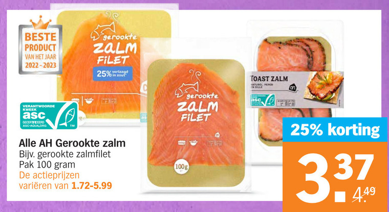 Albert Heijn Huismerk Gerookte Zalmfilet Folder Aanbieding Bij Albert