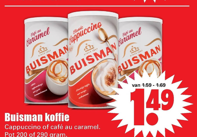 Buisman   oploskoffie folder aanbieding bij  Dirk - details