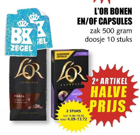 Douwe Egberts L Or   koffiebonen, koffiecups folder aanbieding bij  MCD Supermarkt Basis - details