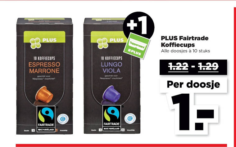 Bedienen Onderscheid afgewerkt Plus Huismerk koffiecups folder aanbieding bij Plus - details