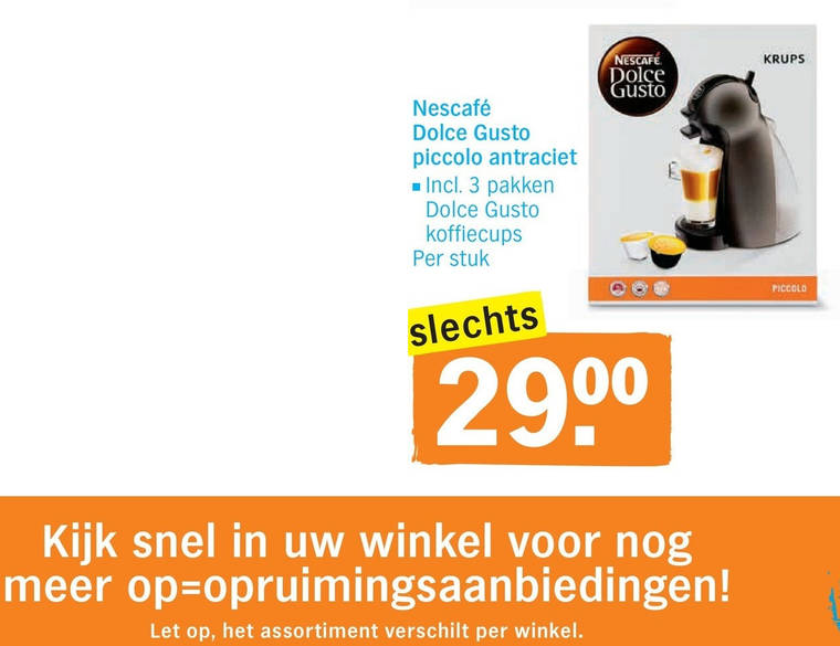 dolce gusto apparaat, opruiming aanbieding bij Heijn - details