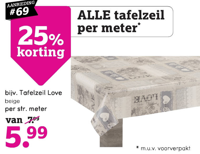 Dan Ronde besteden tafelzeil folder aanbieding bij Leenbakker - details