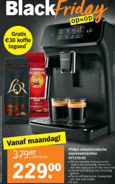 Kelder Brein groei Douwe Egberts koffiebonen folder aanbieding bij Albert Heijn - details