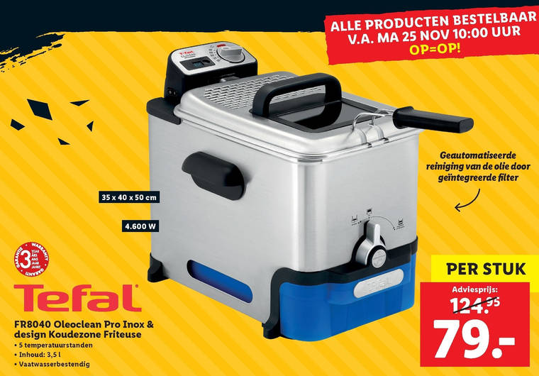 willekeurig monster Ijsbeer Tefal friteuse folder aanbieding bij Lidl - details