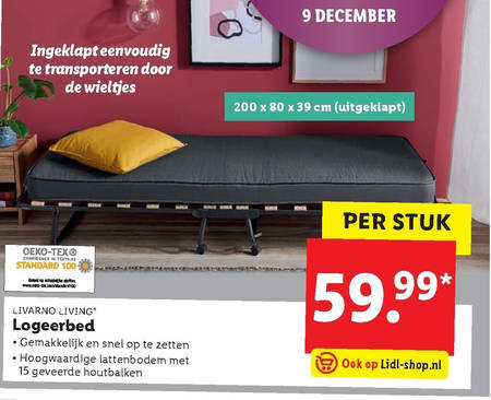 logeerbed folder aanbieding bij Lidl -