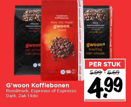 Gwoon   koffiebonen folder aanbieding bij  Vomar - details