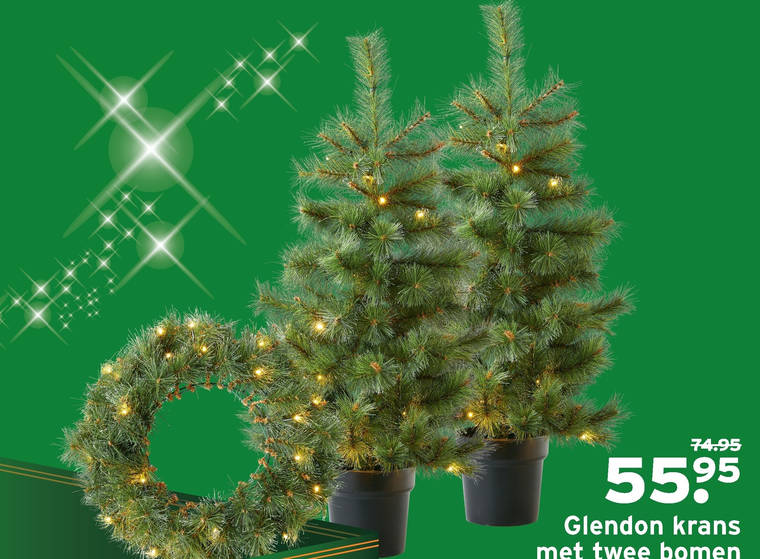 kerstkrans, kerstboom folder aanbieding bij Gamma details