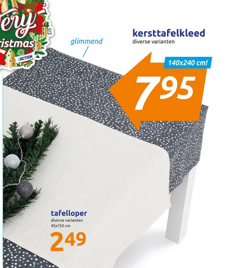 niettemin geloof postzegel tafelloper, tafelkleed folder aanbieding bij Action - details