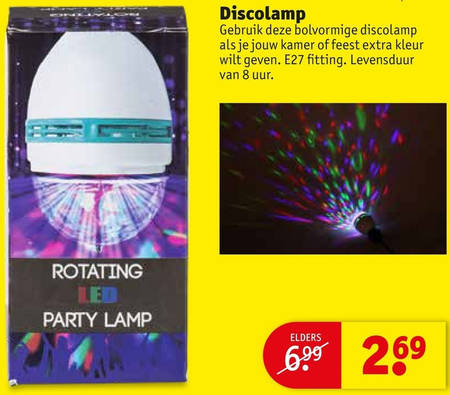 Schaduw dwaas Systematisch discolamp folder aanbieding bij Kruidvat - details