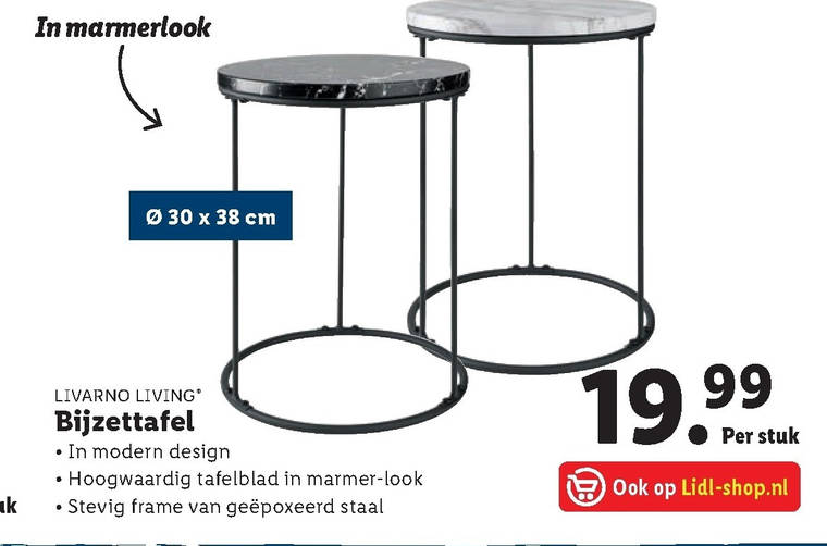 Maxim Verbanning accent Livarno bijzettafel folder aanbieding bij Lidl - details