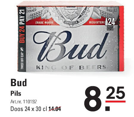 Bud   krat bier folder aanbieding bij  Sligro - details