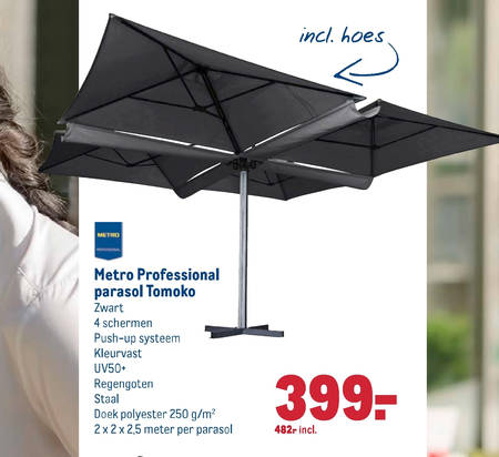 Walging rand Huiswerk maken parasol folder aanbieding bij Makro - details