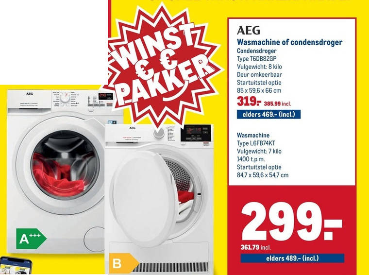 wasmachine, folder aanbieding bij Makro - details