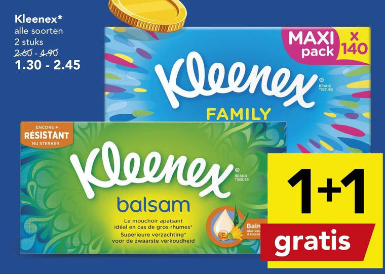 Kleenex tissue, zakdoek aanbieding Deen - details