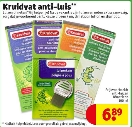 Detector uit lettergreep luizenbestrijding folder aanbieding bij Kruidvat - details