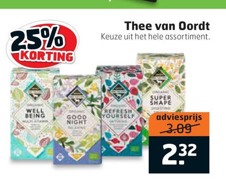 Van Oordt   thee folder aanbieding bij  Trekpleister - details