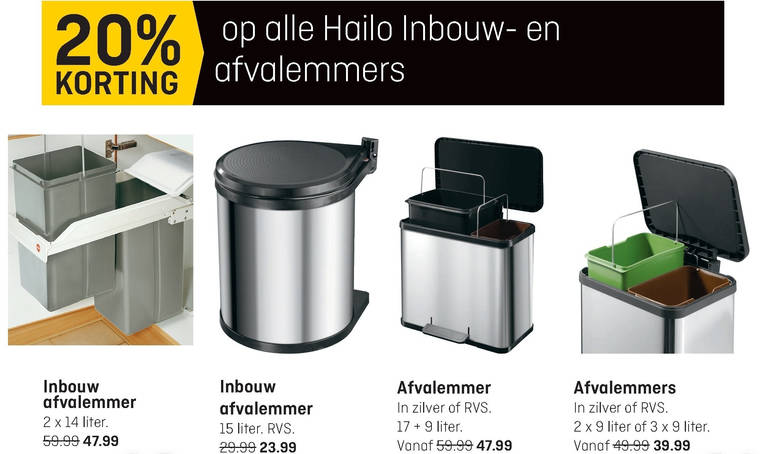 Viskeus aspect Lichaam inbouwafvalemmer, pedaalemmer folder aanbieding bij Hubo - details