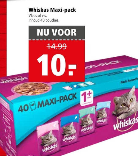 Pijl gekruld knoop Whiskas kattenvoer folder aanbieding bij Welkoop - details