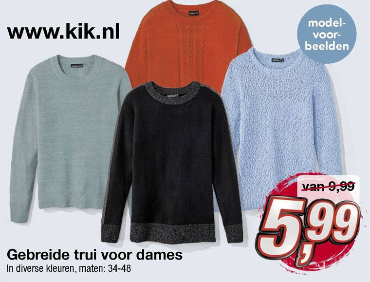 Aanbieding discount truien dames