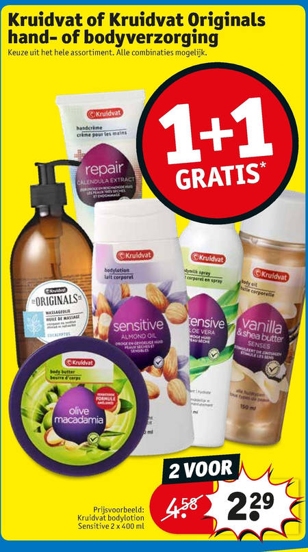 tweede bevel Speeltoestellen Kruidvat Huismerk bodylotion, handcreme folder aanbieding bij Kruidvat -  details