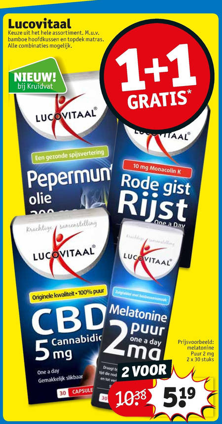 Een computer gebruiken binnenkomst Meter Lucovitaal voedingssupplement folder aanbieding bij Kruidvat - details