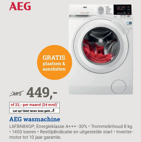 het ergste plaats cultuur AEG wasmachine folder aanbieding bij BCC - details