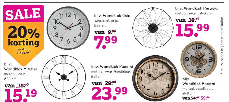 Pat Verhoog jezelf bijtend wandklok folder aanbieding bij Leenbakker - details