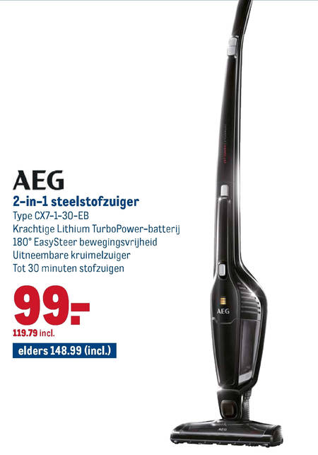 Kijker verraden spoel AEG steelstofzuiger folder aanbieding bij Makro - details