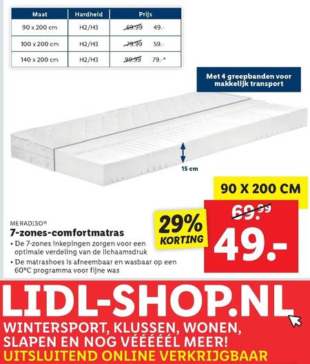 Strak september Voorspeller Meradiso matras folder aanbieding bij Lidl - details