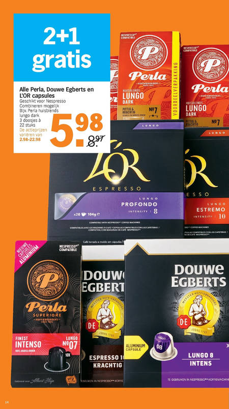 bleek pijp De Alpen Douwe Egberts L Or koffiecups folder aanbieding bij Albert Heijn - details