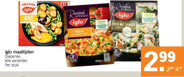 Iglo Diepvriesmaaltijd Folder nbieding Bij Albert Heijn Details