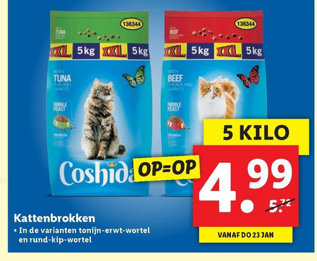 betreden Klassiek Plantage Coshida kattenvoer folder aanbieding bij Lidl - details