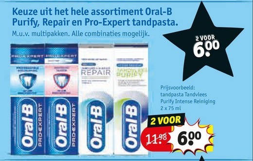 mineraal Kijker Wafel Oral-B tandpasta folder aanbieding bij Kruidvat - details