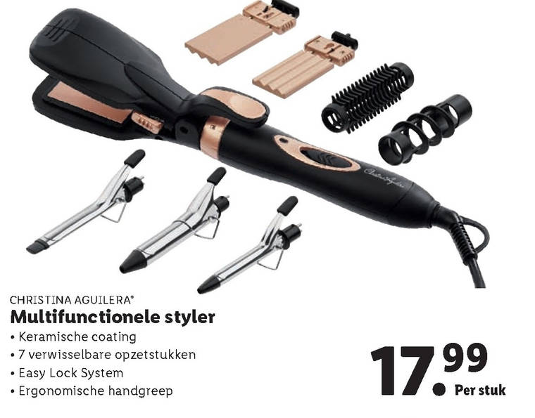 Nadeel Evenement Vertolking haarstyler, krulborstel folder aanbieding bij Lidl - details