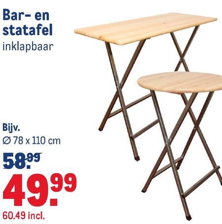 statafel, bartafel folder aanbieding Makro - details