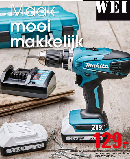 datum Goed doen Verlaten Makita accuboormachine folder aanbieding bij Karwei - details