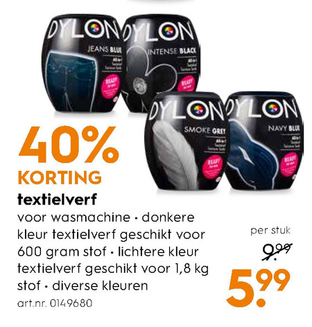 democratische Partij lont pil Dylon textielverf folder aanbieding bij Blokker - details